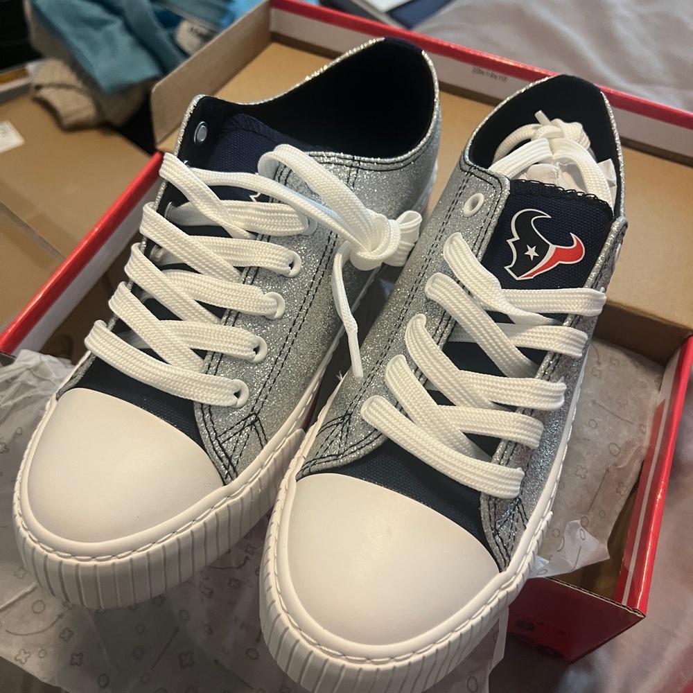 Women’s Silver Glitter Texans Sneakers - New!